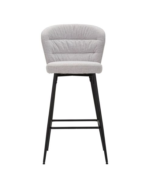 2 Tabourets de bar Losanna gris/noir - 108x52x59 cm