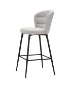 2 Tabourets de bar Losanna gris/noir - 108x52x59 cm