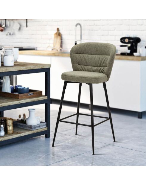 2 Tabourets de bar Losanna vert/noir - 108x52x59 cm