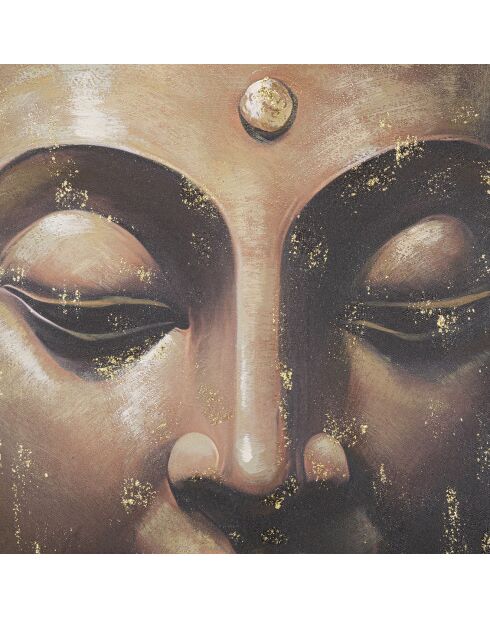 Peinture sur toile Buddha multicolore/doré - 100x100 cm