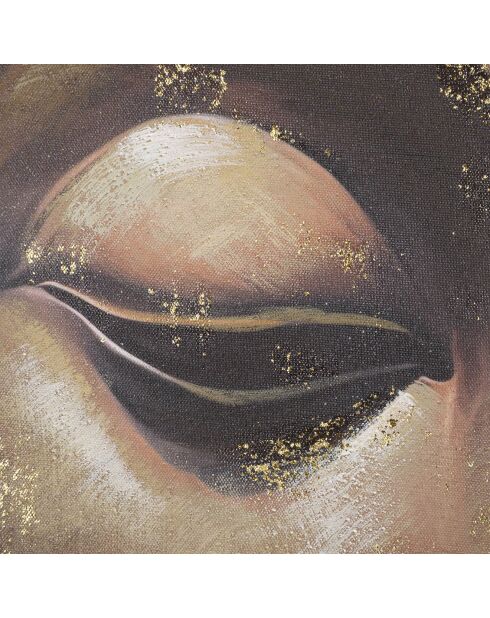 Peinture sur toile Buddha multicolore/doré - 100x100 cm