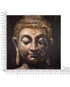 Peinture sur toile Buddha multicolore/doré - 100x100 cm