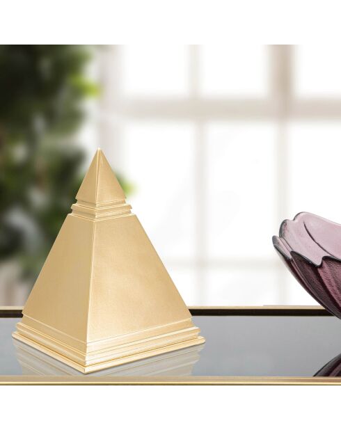 Sculpture Pyramide dorée - 15.5x11.5x11.5 cm