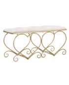 Banc Coeur blanc/doré - 51.5x105x37.5 cm