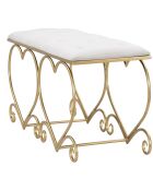 Banc Coeur blanc/doré - 51.5x105x37.5 cm