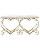Banc Coeur blanc/doré - 51.5x105x37.5 cm