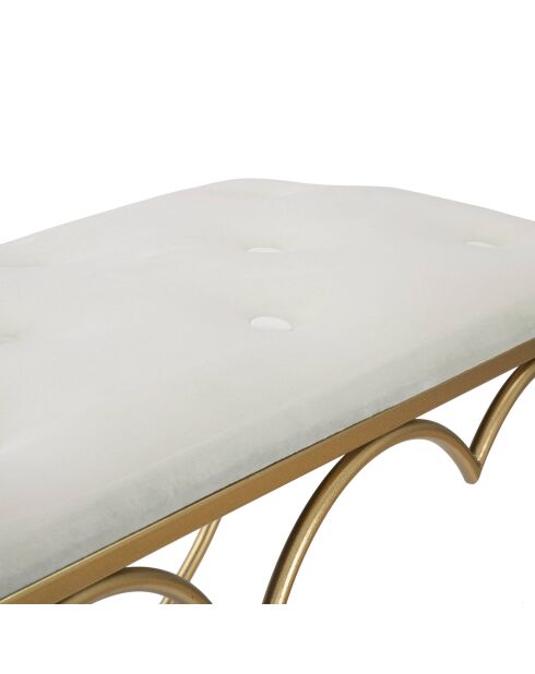 Wit/gouden hartbank - 51,5x105x37,5 cm