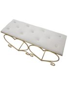 Banc Coeur blanc/doré - 51.5x105x37.5 cm