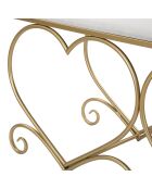 Banc Coeur blanc/doré - 51.5x105x37.5 cm