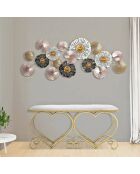 Banc Coeur blanc/doré - 51.5x105x37.5 cm