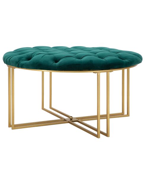 Tabouret Puff doré/vert - D.90xH.49 cm