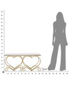 Banc Coeur blanc/doré - 51.5x105x37.5 cm