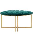 Tabouret Puff doré/vert - D.90xH.49 cm