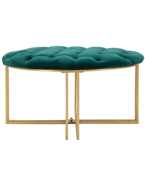 Tabouret Puff doré/vert - D.90xH.49 cm