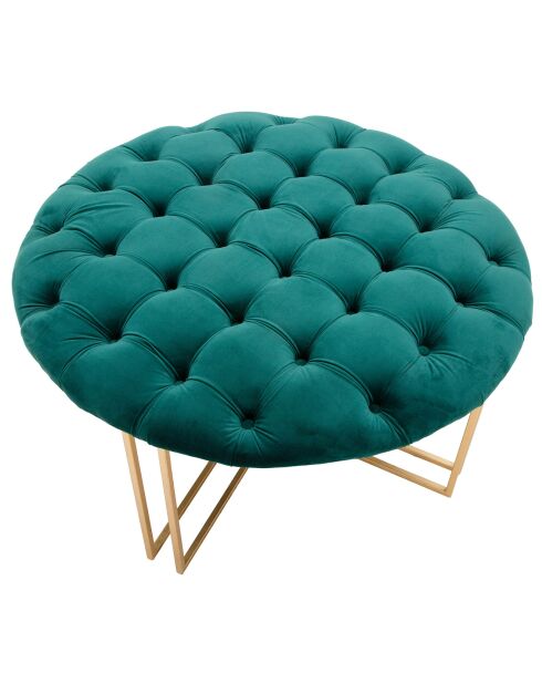 Tabouret Puff doré/vert - D.90xH.49 cm