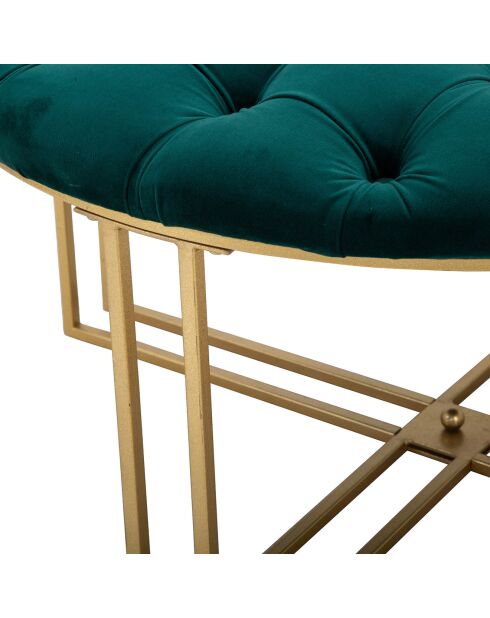Tabouret Puff doré/vert - D.90xH.49 cm