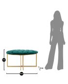 Tabouret Puff doré/vert - D.90xH.49 cm