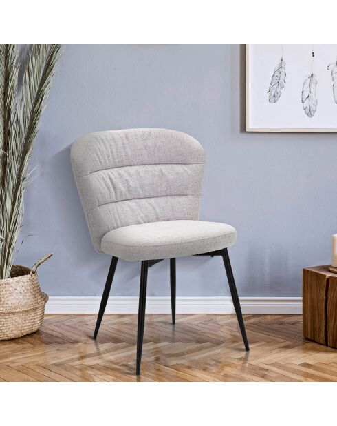 2 Chaises Losanna gris/noir - 85x58x60.5 cm