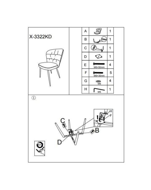 2 Chaises Losanna gris/noir - 85x58x60.5 cm