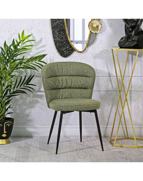 2 Chaises Losanna vert/noir - 85x58x60.5 cm