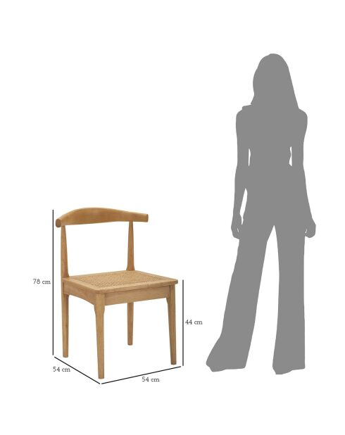 2 Chaises Japan marron - 70x54x54 cm