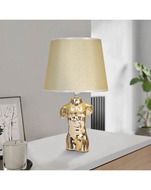 Glam Man goldene Tischlampe - 42,5x25x25 cm