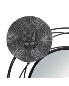 Décoration murale en métal avec miroirs noir/gris - 49x117x5.5 cm
