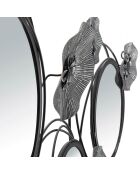 Décoration murale en métal avec miroirs noir/gris - 49x117x5.5 cm