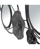 Décoration murale en métal avec miroirs noir/gris - 49x117x5.5 cm