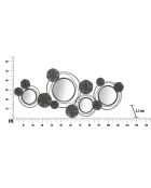 Décoration murale en métal avec miroirs noir/gris - 49x117x5.5 cm