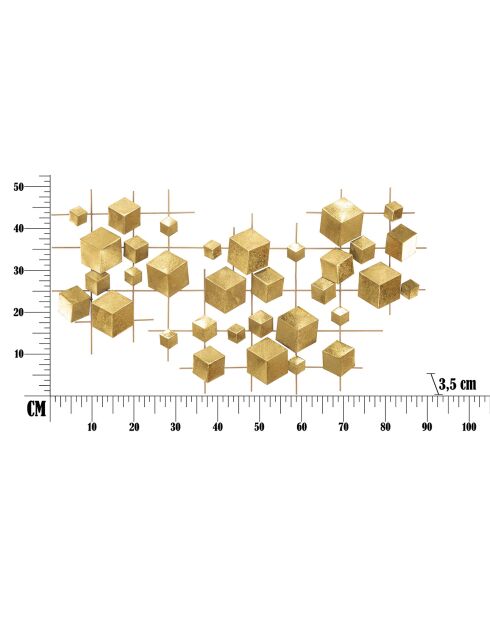Mehrfarbige abstrakte Metallwanddekoration - 50x90,5x3,5 cm
