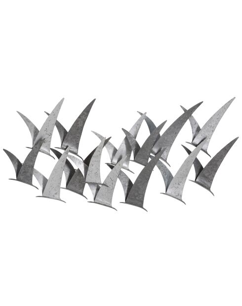Gabbiani veelkleurige metalen wanddecoratie - 47,6x93x12,7 cm