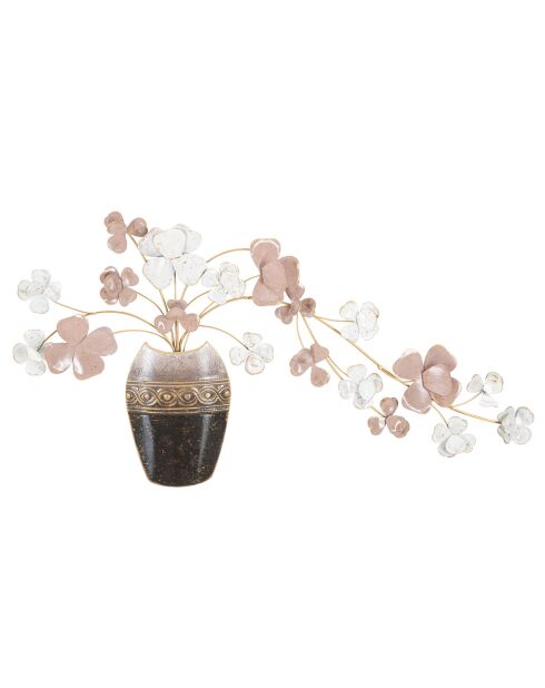 Metalen wanddecoratie Veelkleurige vaas - 46x87,5 cm
