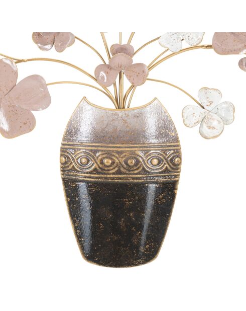 Metalen wanddecoratie Veelkleurige vaas - 46x87,5 cm