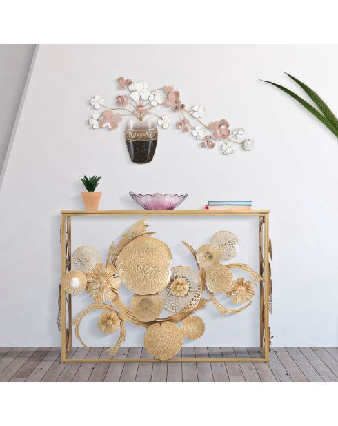 Metalen wanddecoratie Veelkleurige vaas - 46x87,5 cm