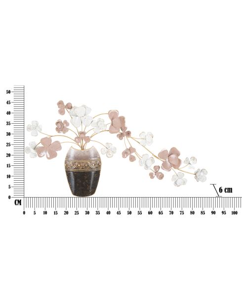 Metalen wanddecoratie Veelkleurige vaas - 46x87,5 cm