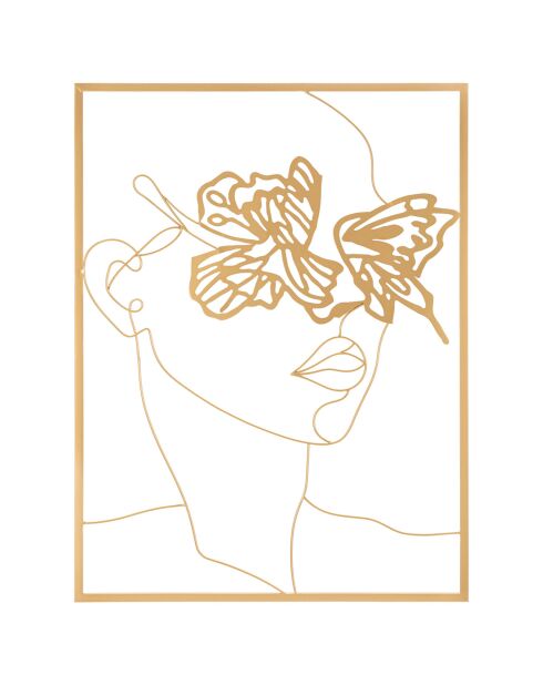 Décoration murale en métal Face dorée - 80x60 cm