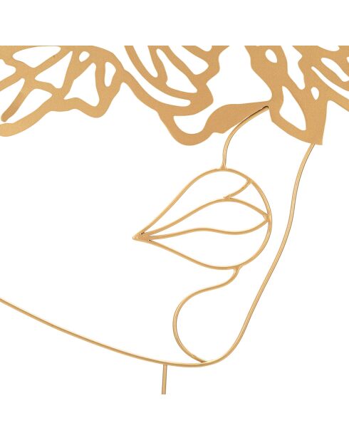 Décoration murale en métal Face dorée - 80x60 cm