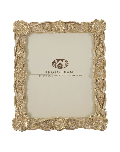 Cadre photo Twist Flo doré/blanc - 31.3x26.6 cm