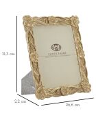 Cadre photo Twist Flo doré/blanc - 31.3x26.6 cm