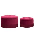 Double poufs coffre bordeaux
