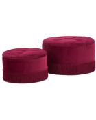 Double poufs coffre bordeaux