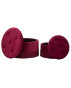 Double poufs coffre bordeaux