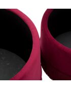 Double poufs coffre bordeaux