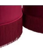 Double poufs coffre bordeaux