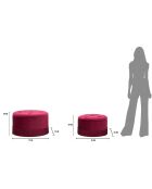 Double poufs coffre bordeaux