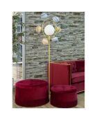 Double poufs coffre bordeaux