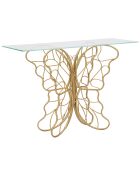 Console Butterfly doré/rose - 76x110x40 cm