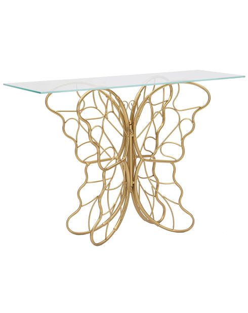 Console Butterfly doré/rose - 76x110x40 cm