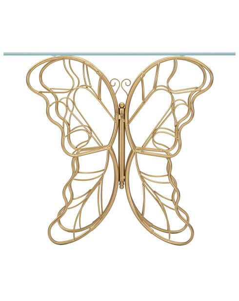 Console Butterfly doré/rose - 76x110x40 cm